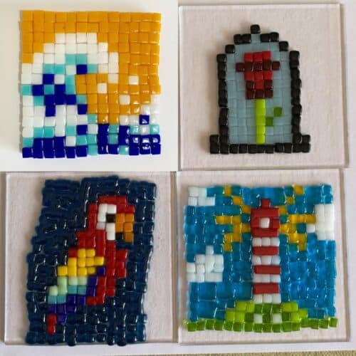 Crea una pequeña obra de Pixel Art en vidrio